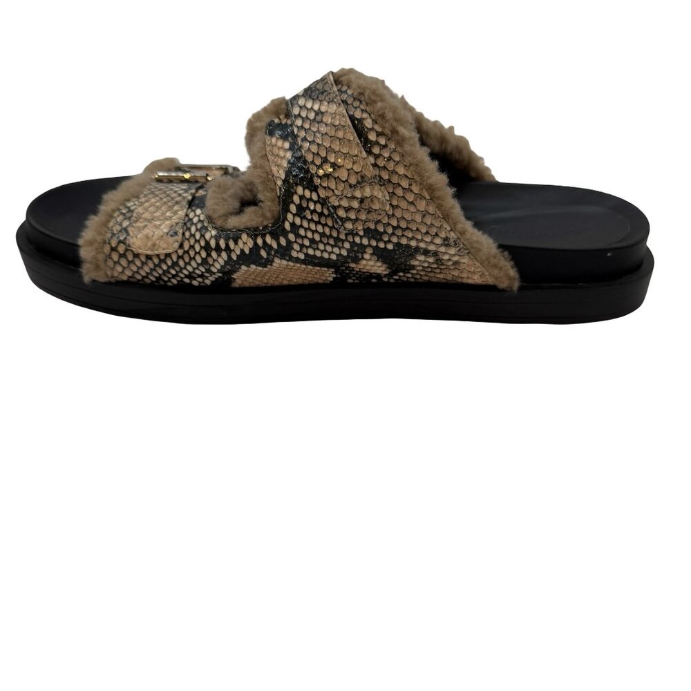 Aerosoles Olivia Snakeskin Platform Sandals Fur Lined Size 11 - Picture 3 of 10